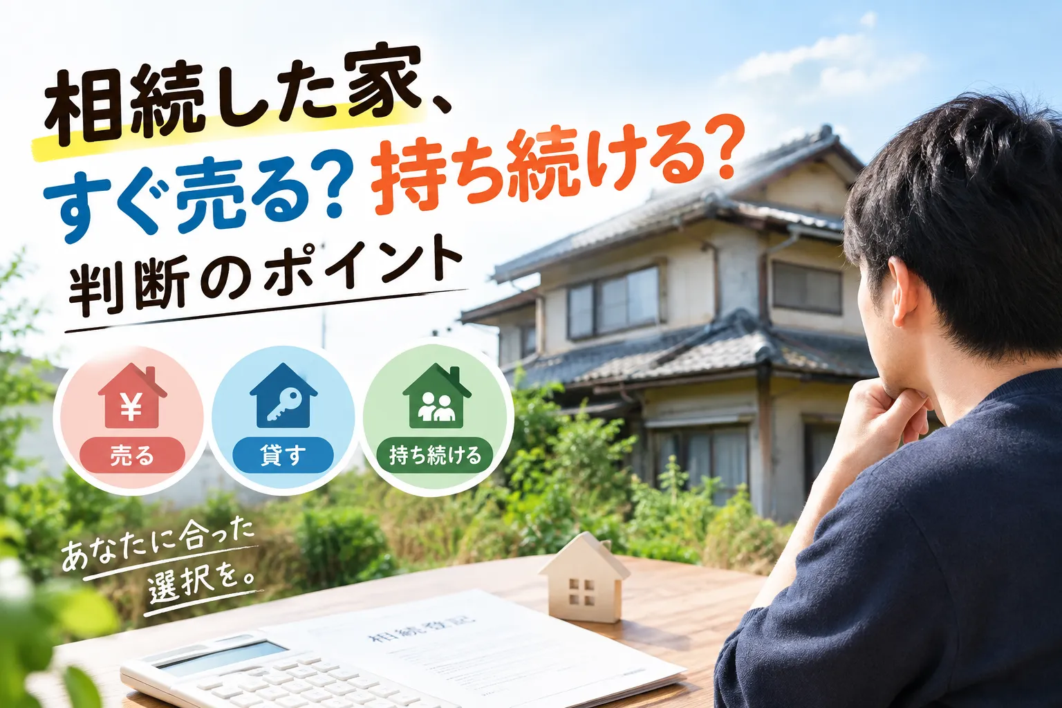 相続した家、すぐ売る?持ち続ける?判断のポイント