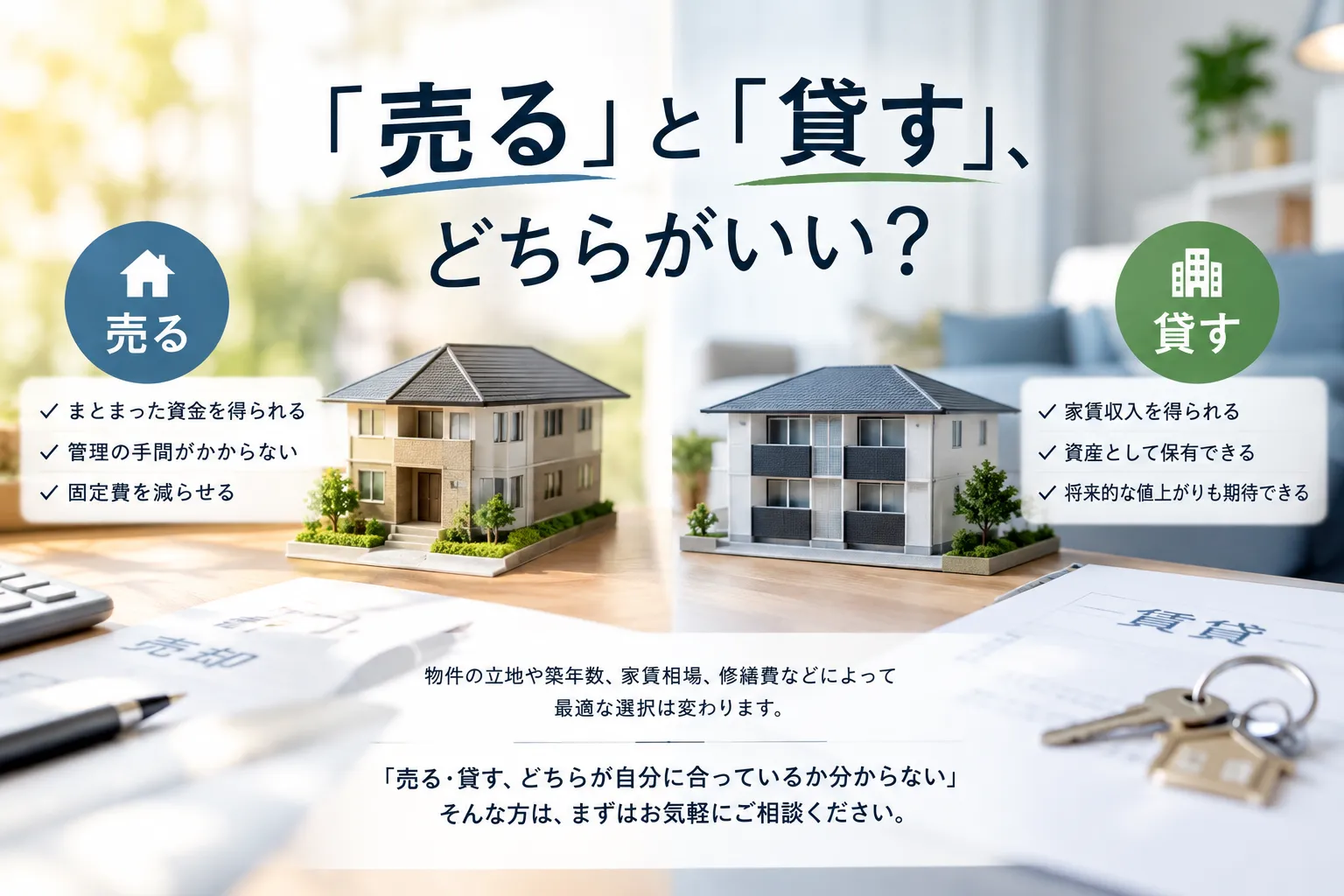 「売る」と「貸す」どちらがいい?